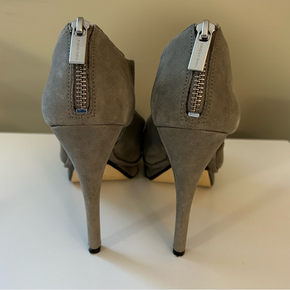MICHAEL Michael Kors Elena Cross Strap Suede Platform Heels - Picture 4 of 10